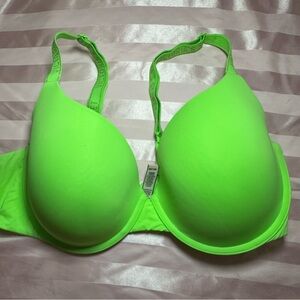 Neon green Victoria’s Secret 38D t-shirt lightly lined Demi bra